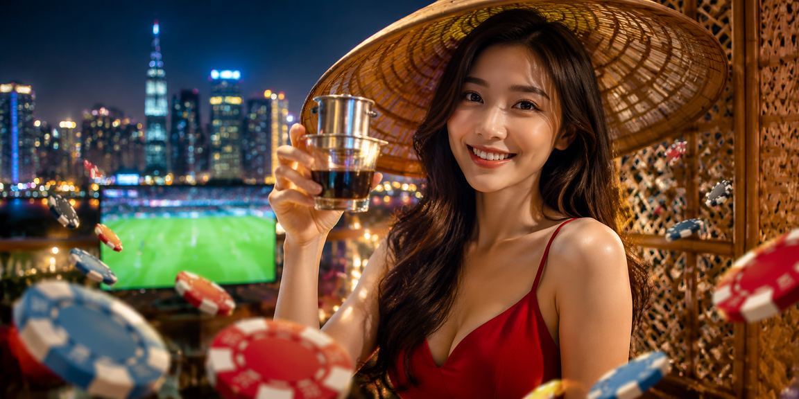 Người hâm mộ bóng đá tại TP.HCM theo dõi kèo cược trực tuyến với nón lá truyền thống